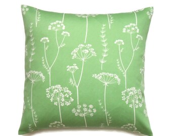 Green Floral Pillow Covers, 18x18 Pillow Cover, Decorative Pillows, Throw Pillow covers, Modern Cushion Covers, Waverly Simplicity