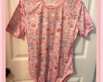Kawaii Adult Onesie, kawaii, abdl, adult baby, bodysuit, ddlg, little, petplay, cat shirt, cat, kitten, age play, age regression,