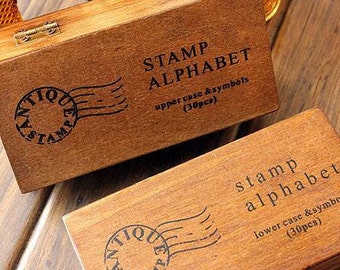 2 Cases Antique Alphabet Stamp Sets - Vintage Stamps - Rubber Stamps - Letter Stamps - Upper Case and Lower Case - WR01011