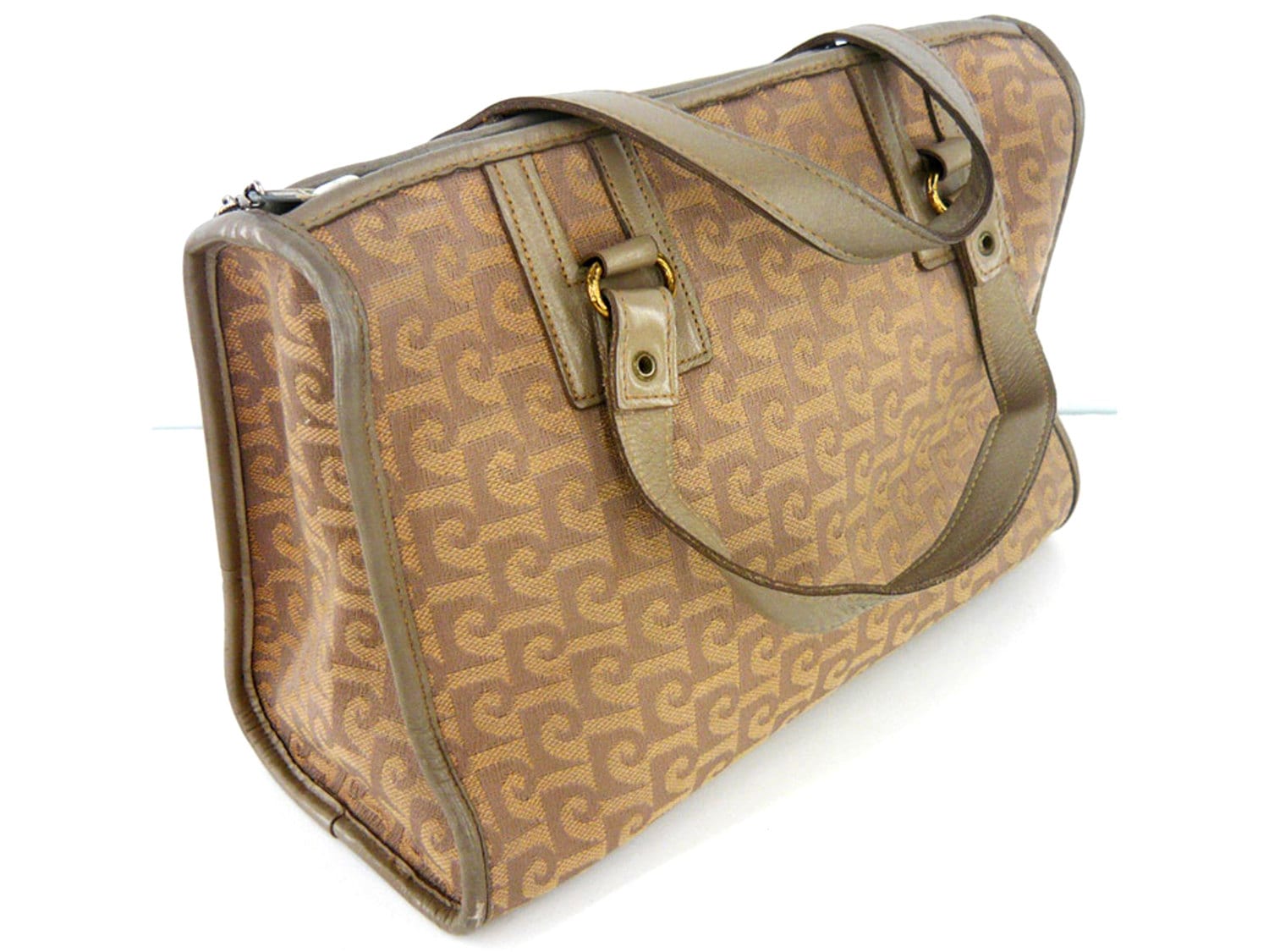 lana basta PIERRE beige CARDIN forma de bolso Vintage tela de B0F6a8qw