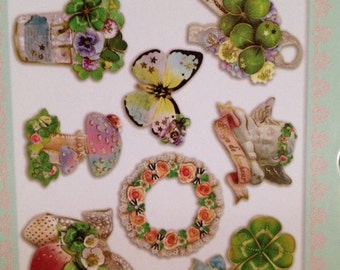 Japan Qlia kawaii Booklatte CLOVER 64pcs stickers sack