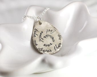 Take me deeper necklace - Sterling silver - Inspirational jewelry - Lyric necklace - Personalized jewelry - Gift for her - Faith jewelry