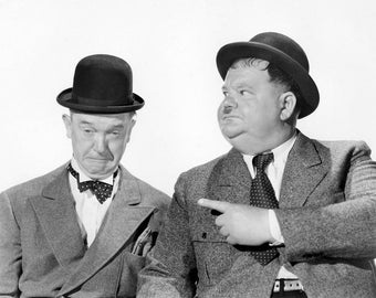 Laurel and Hardy Comedy Movie Film Stars, Hollywood Glossy Black & White Photo Print Picture - 7x5, 10x8, A4