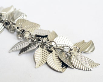 Silver leaves - destash - 200 leaves - silver leaf charm - silver findings - metal leaves - 14mm leaf - small supplies - silver leaves