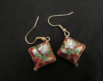 Dragonfly Cloisonne Earrings
