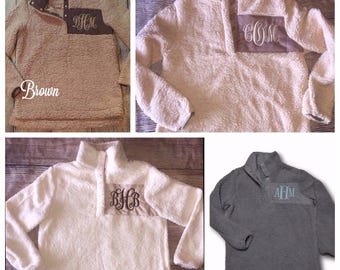 Monogrammed Sherpa Pullover, Sherpa Pullover, Women's Pullover, Sherpa Pullover Monogram, Monogrammed Pullover, Monogram, Sherpa Jacket