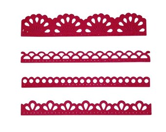 cut scrapbooking border edging lace set of 4 cutouts