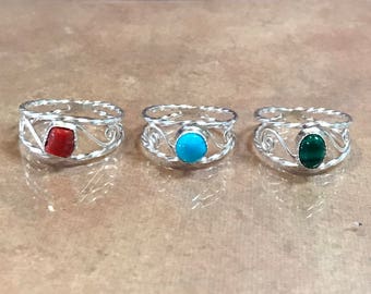 Sterling Silver #18 Scroll Ring
