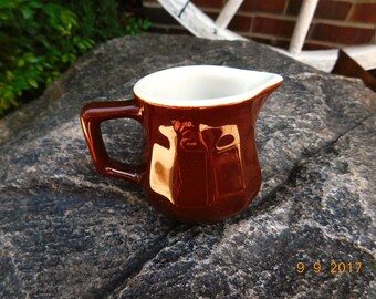Vintage Hall China Chocolate Brown Individual Restaurant Ware Creamer or Syrup - 1950's - from DustyMillerAntiques