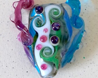 Spring has come! Freeform lampwork focal bead