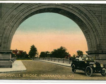 Emrichsville Bridge Arch Indianapolis Indiana 1910c postcard