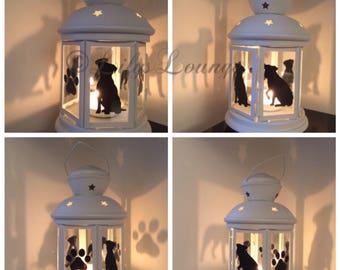 Border Terrier Dog Candle Lantern