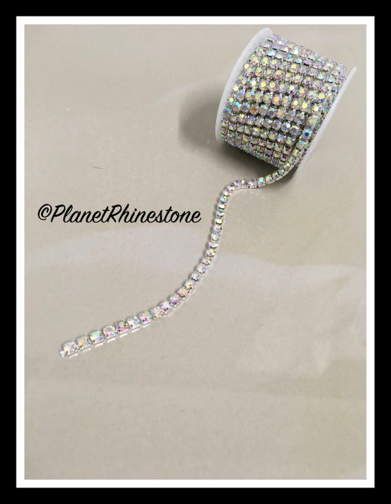 5-yard / Simple Single line SS18 / AB / Rhinestone Trim Chain #S03