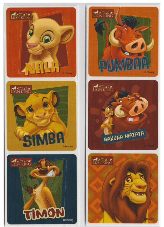 25 Lion King Stickers, 2.5