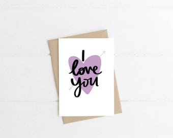 I Love You Greeting Card, Love Blank Card