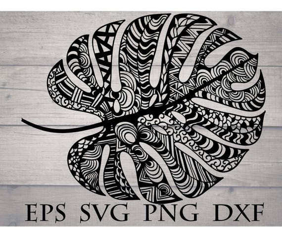 Leaf Mandala Svg Leaf Zentangle Svg Tropical Mandala Svg 