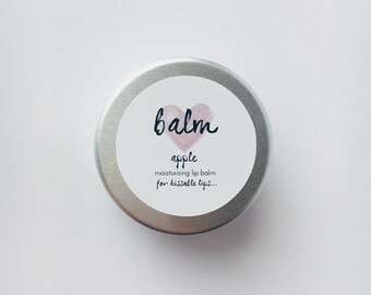 Moisturising, Handmade, Natural Lip Balm, Apple Flavour, Made From Shea Butter, Cocoa Butter, Beeswax