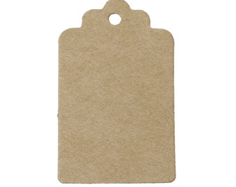 set of 25 kraft tags 50 x 30 mm