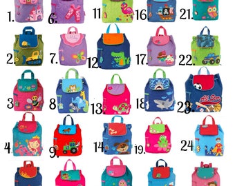 Monogrammed Children's Backpack / Quilted Stephen Joseph Backpack / Toddler Backpack / Baby Backpack