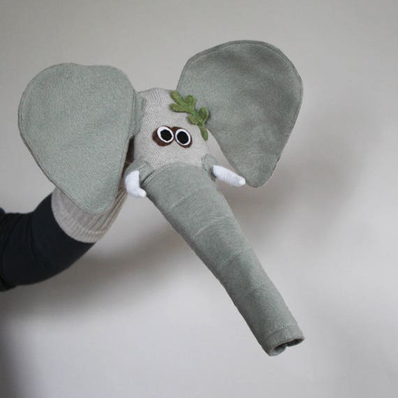 Handmade Elephant Sock Puppet