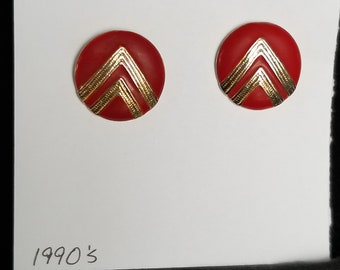 Earrings- 1990's red dot style