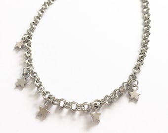 Star charm choker necklace