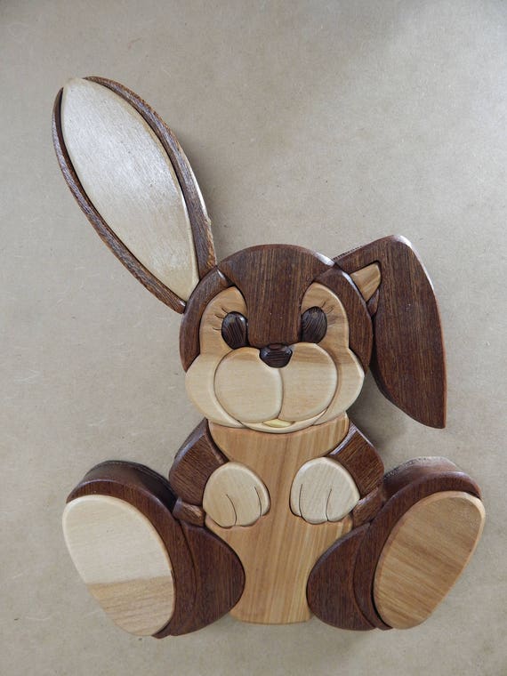 bunny-rabbit-wood-intarsia-scroll-saw-art-wall-hanging