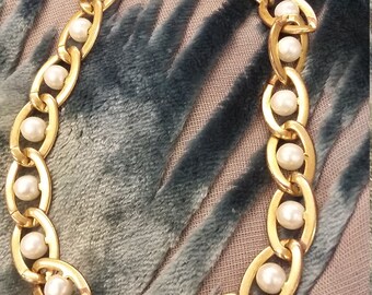 Vintage Napier seed pearl link bracelet