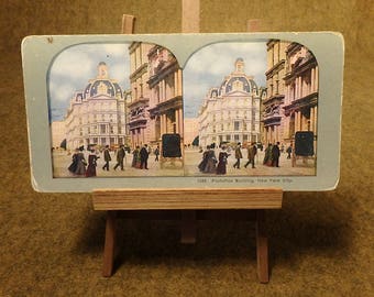 Post Office Building Vintage Stereoscope Card - No. 1235 New York City