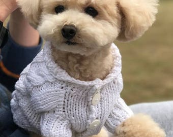 Dog Clothes - knitted dog sweater, cotton dog sweater, handmade dog clothes, bichon clothes, clothes for dogs