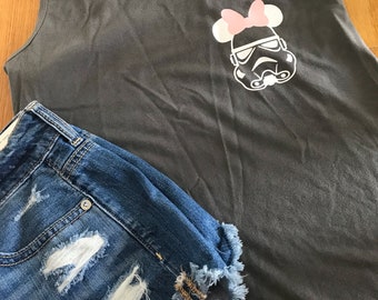 Stormtrooper tank top, millienual pink stormtrooper, womens disney Star Wars tank top, disney vacation shirts and tanks