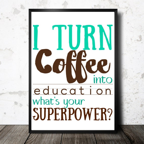 instant download teacher gift printable coffee education