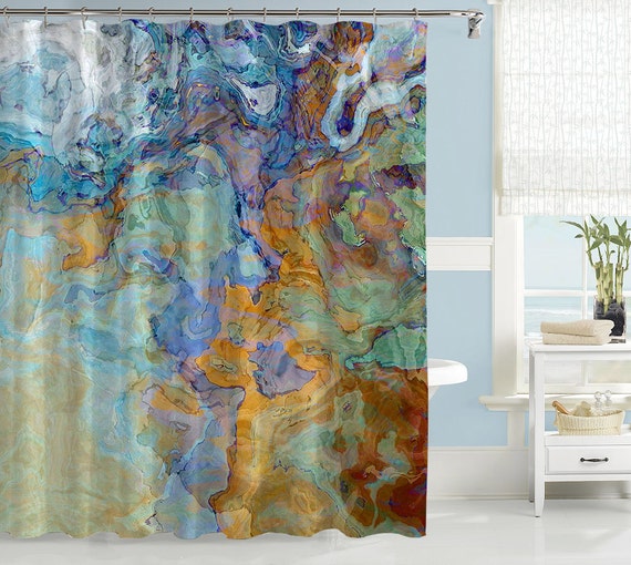 Contemporary Shower Curtain Abstract Art Bathroom Decor