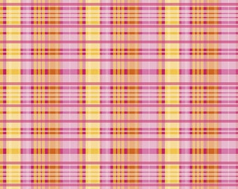 Primavera Plaid Tangerine by Riley Blake - Primavera by Patty Young