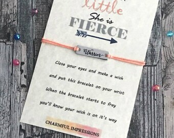 She is Fierce Wish Bracelet Wish Bracelet Favors Wish Bracelet Gift Warrior Bracelet Empowering Bracelet Strength Bracelet Wish Bracelet