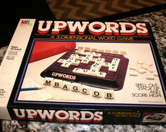 1984 Upwords//By Milton Bradley//Three Dimensional Game//Vintage Game