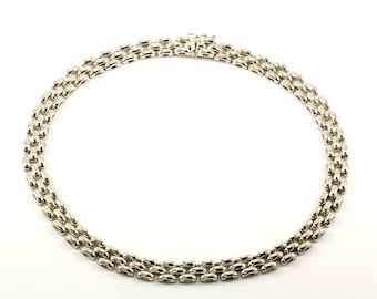 Vintage Panther Style Chain Necklace 925 Sterling Silver NC 720-E