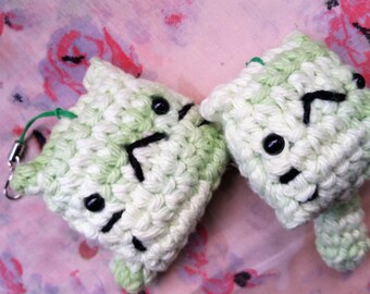 Crochet Aloe Green Cat Key Chain