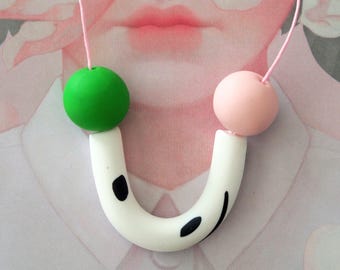 Handmade Polymer Clay Necklace - U Dash - Sweden Collection