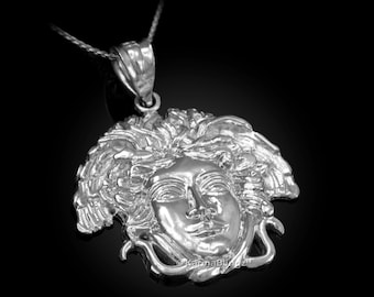 Sterling Silver Medusa Charm Necklace