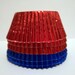 60 Mix of Red and Blue Foil Standard Size Cupcake Liners