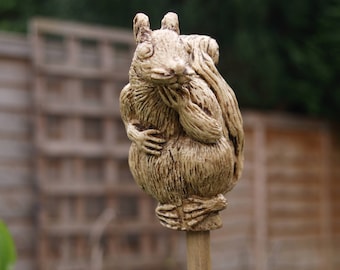Squirrel - ornamental garden cane topper.