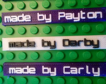 Personalized Lego Name Plate Birthday Party Favors