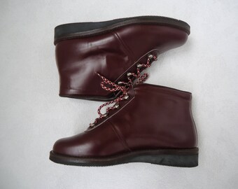 Vintage Pixie Ankle Lace Up Boots Cordovan Burgundy Leather
