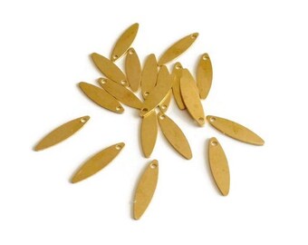 x 20 sequins shuttle 15x4mm Golden raw brass