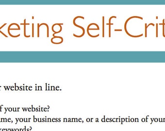 Marketing Self-Critique for Artists