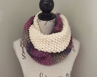 knitted infinity scarf, knit scarf
