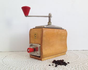 Wooden grinder - Wooden mill - Grinder "CZESTOCHOWA" - Grinder - Vintage wooden grinder circa 1970's - Vintage Coffee Grinder