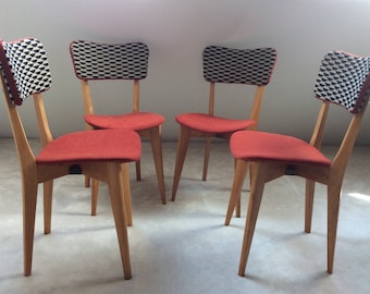 Set of 4 vintage mid century chairs