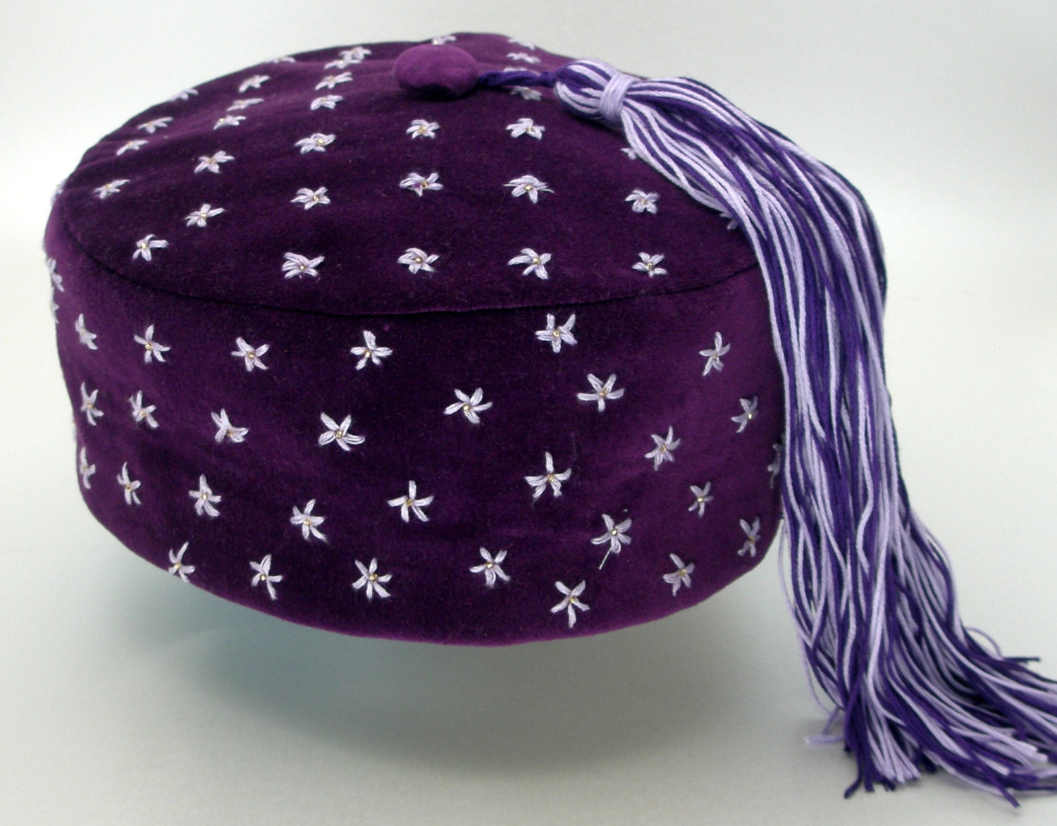 Smoking Cap Victorian Style Men's Lounge Hat Pill Box